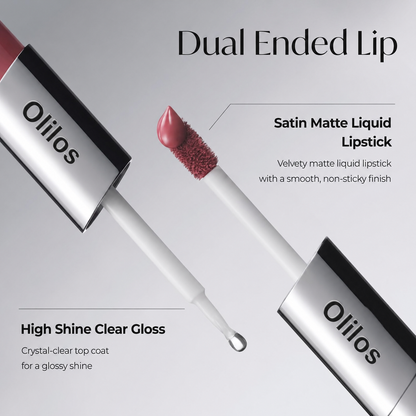 Perfect Twin Lip — Dual-Ended Liquid Lipstick with Velvet Matte Color and Glossy Shine