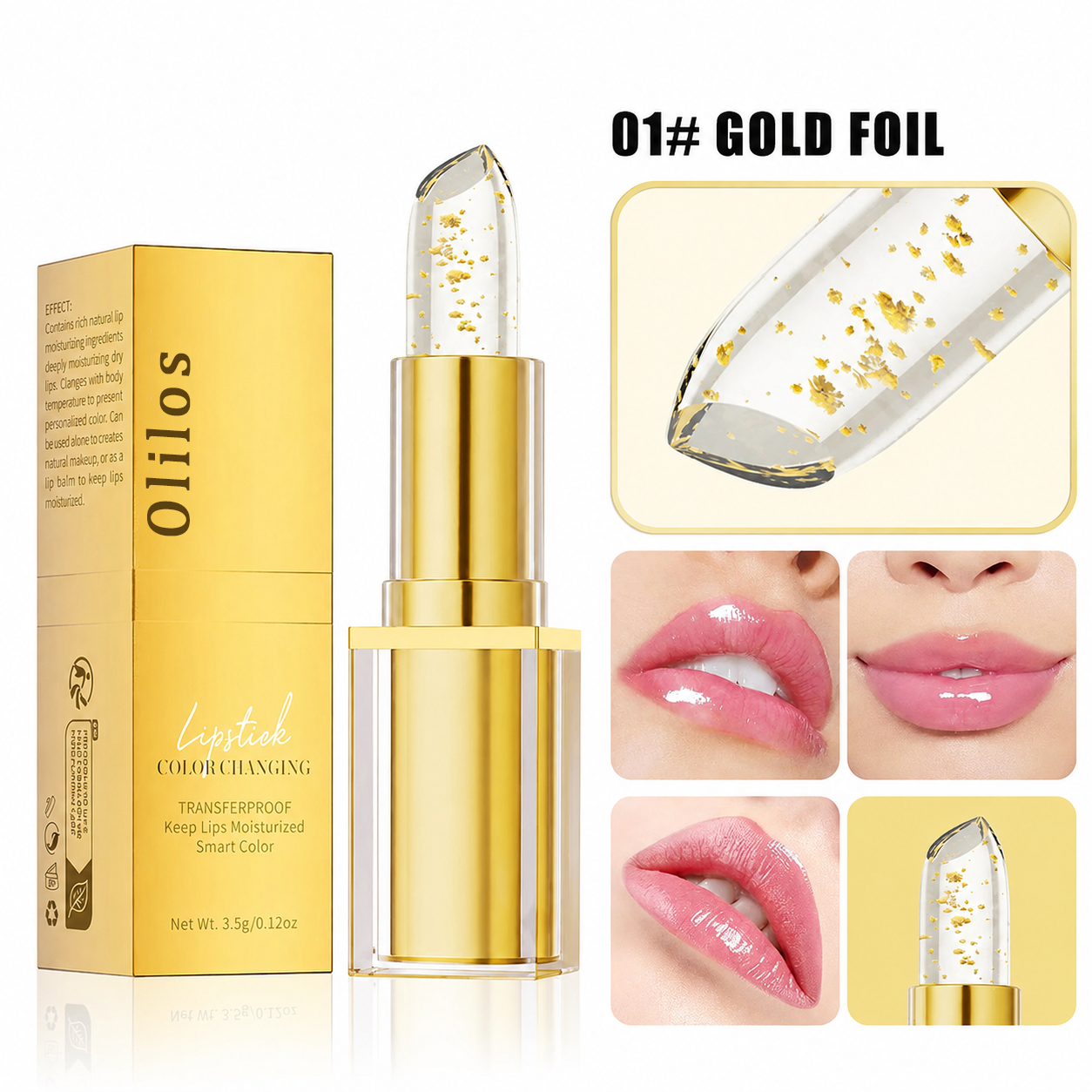 Olilos Color-Changing Gold Leaf Lipstick