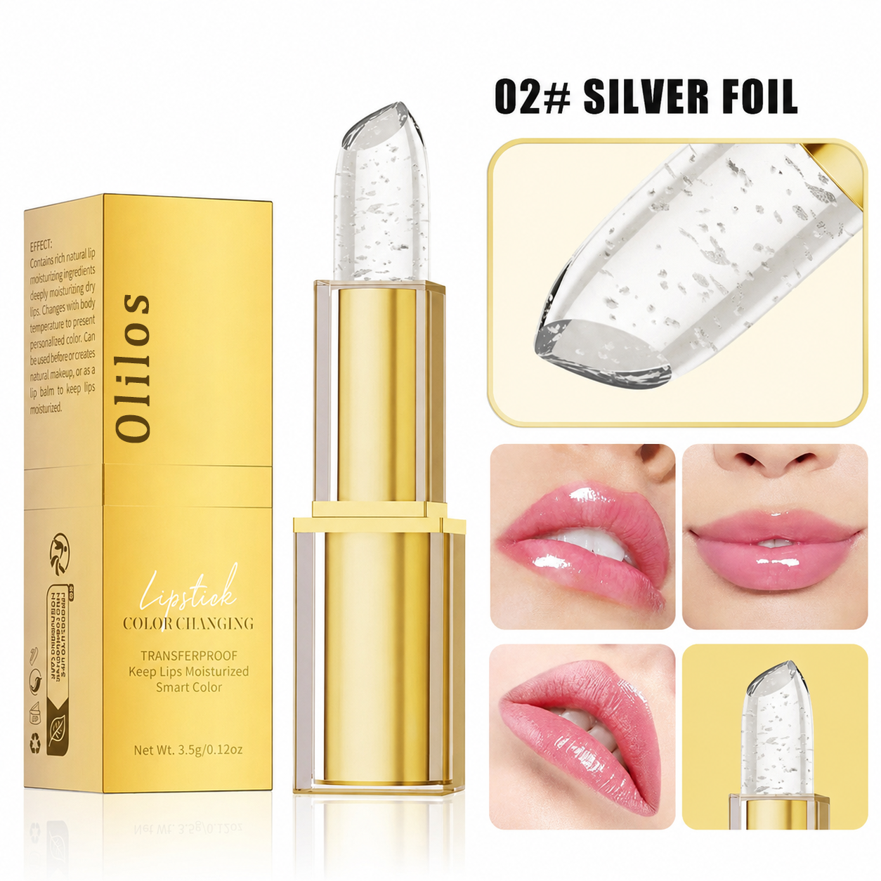 Olilos Color-Changing Gold Leaf Lipstick